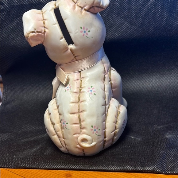 Charming Pink Pig Figurine Piggy Bank - Picture 3 of 5